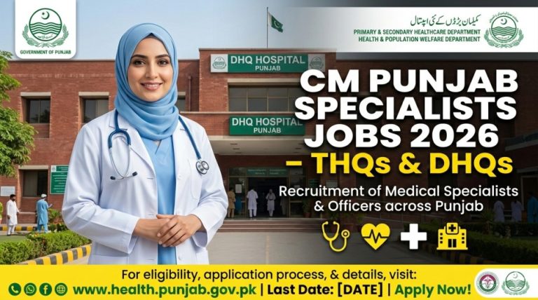 CM Punjab Career Opportunity 2026 – Consultants & Specialists Jobs in THQs & DHQs