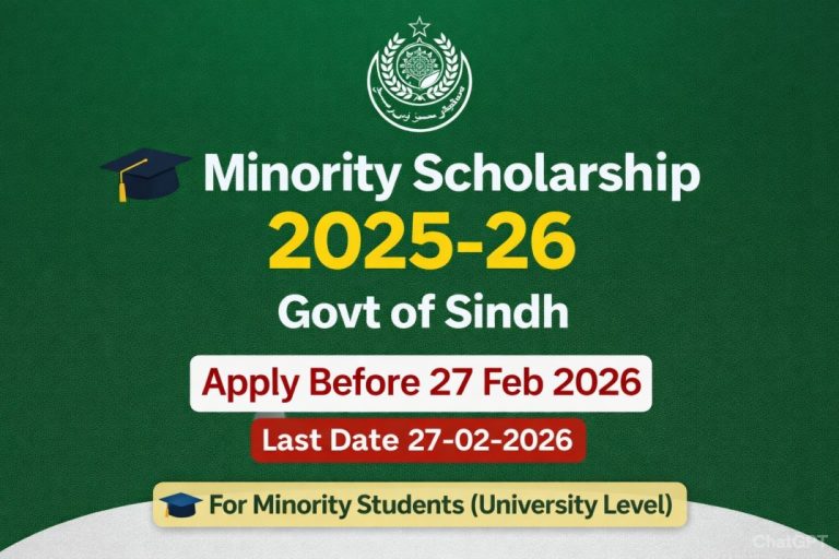 Minority Scholarship 2025-26 – Govt of Sindh
