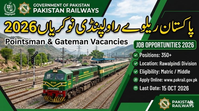 Pakistan Railways Rawalpindi Jobs 2026 – Pointsman & Gateman Vacancies Announced