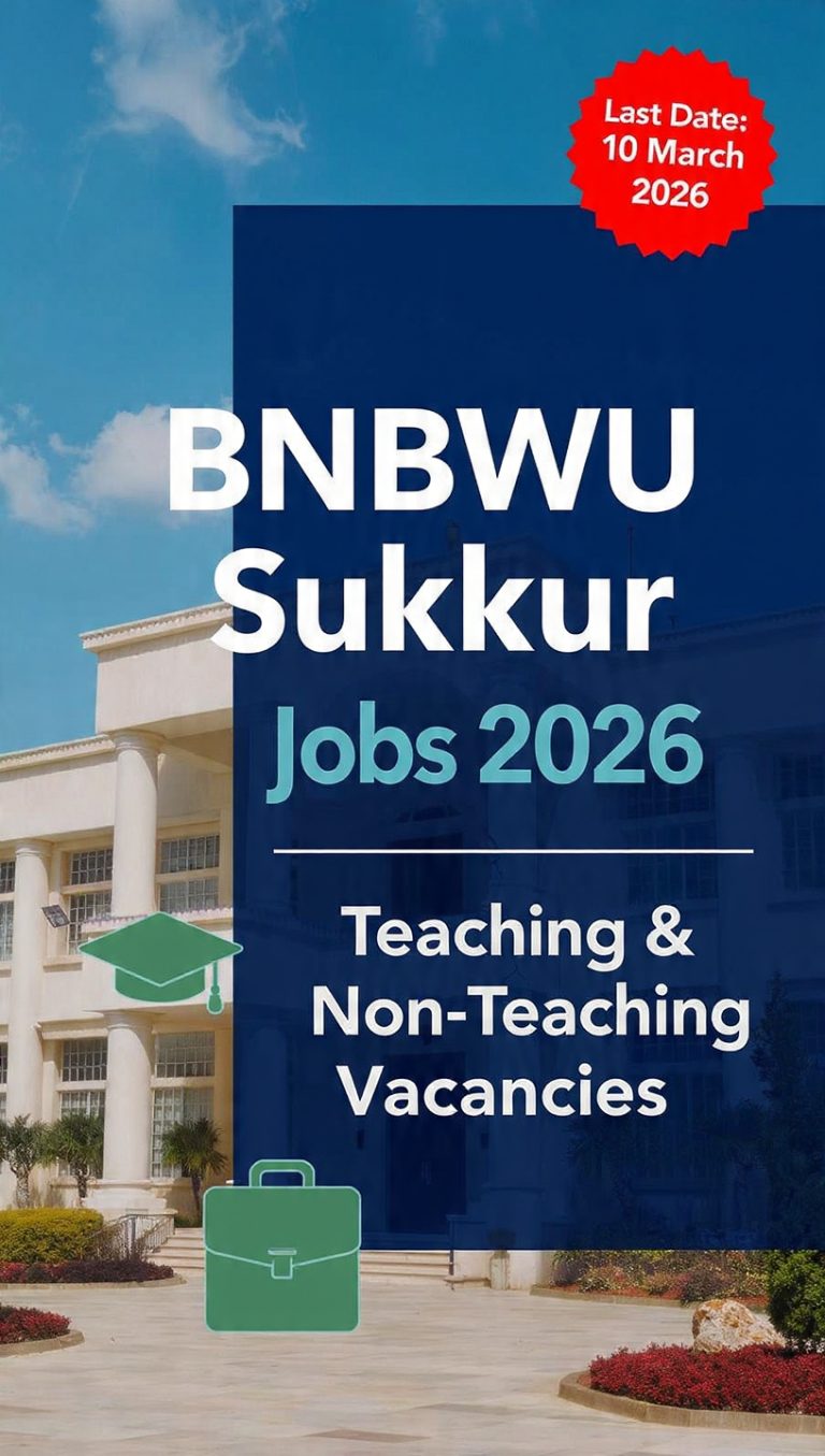 The Begum Nusrat Bhutto Women University Sukkur Jobs 2026 – Teaching & Non-Teaching Vacancies Announced